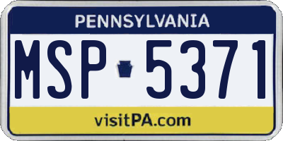 PA license plate MSP5371