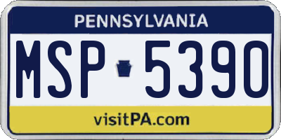 PA license plate MSP5390