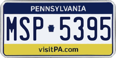 PA license plate MSP5395