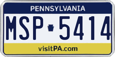 PA license plate MSP5414