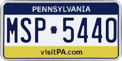 PA license plate MSP5440