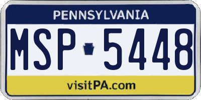 PA license plate MSP5448