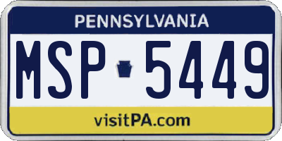 PA license plate MSP5449