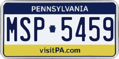 PA license plate MSP5459