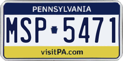 PA license plate MSP5471