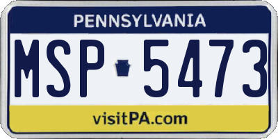 PA license plate MSP5473