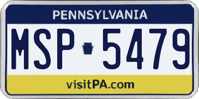 PA license plate MSP5479