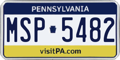 PA license plate MSP5482