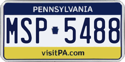 PA license plate MSP5488