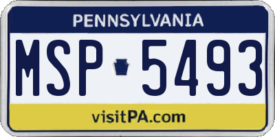 PA license plate MSP5493