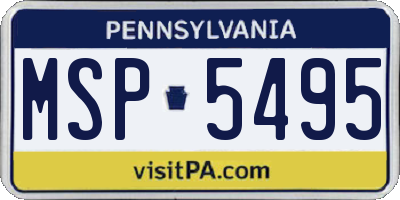 PA license plate MSP5495