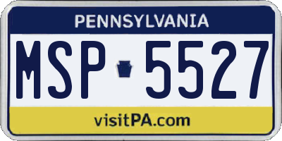 PA license plate MSP5527
