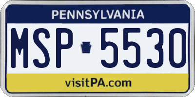 PA license plate MSP5530