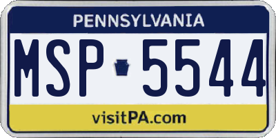 PA license plate MSP5544