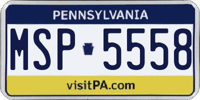 PA license plate MSP5558