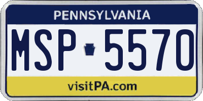 PA license plate MSP5570