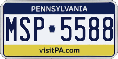 PA license plate MSP5588