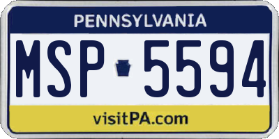 PA license plate MSP5594