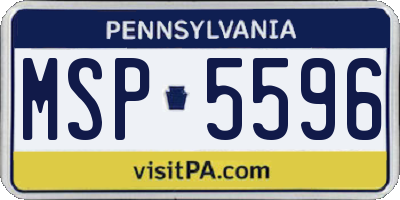 PA license plate MSP5596