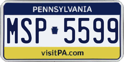 PA license plate MSP5599