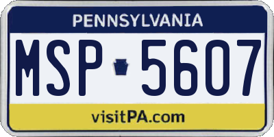 PA license plate MSP5607