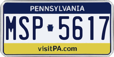 PA license plate MSP5617
