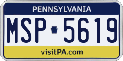 PA license plate MSP5619