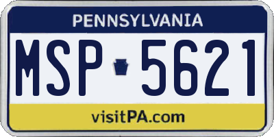 PA license plate MSP5621
