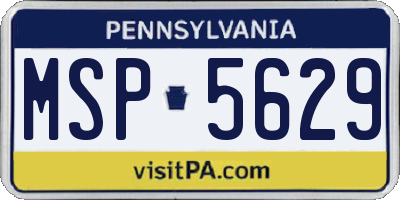 PA license plate MSP5629