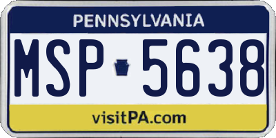 PA license plate MSP5638