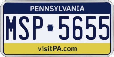 PA license plate MSP5655