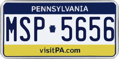 PA license plate MSP5656