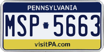 PA license plate MSP5663