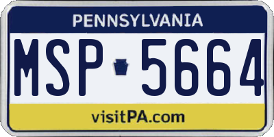 PA license plate MSP5664