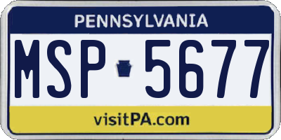 PA license plate MSP5677