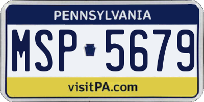 PA license plate MSP5679
