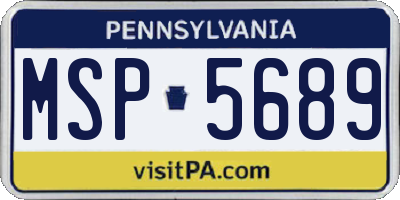 PA license plate MSP5689