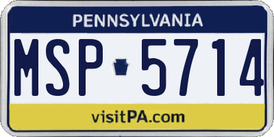 PA license plate MSP5714