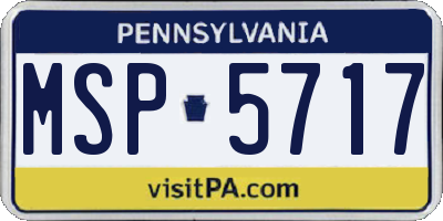 PA license plate MSP5717