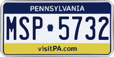 PA license plate MSP5732