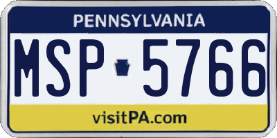 PA license plate MSP5766