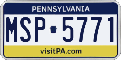 PA license plate MSP5771