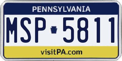 PA license plate MSP5811