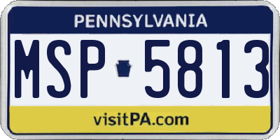 PA license plate MSP5813