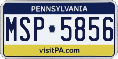 PA license plate MSP5856