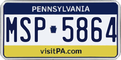 PA license plate MSP5864