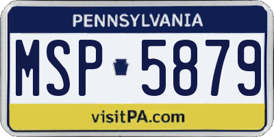 PA license plate MSP5879