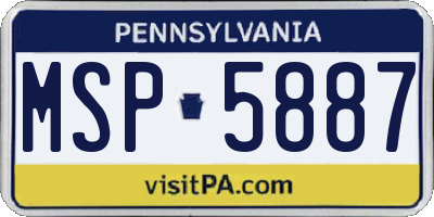 PA license plate MSP5887