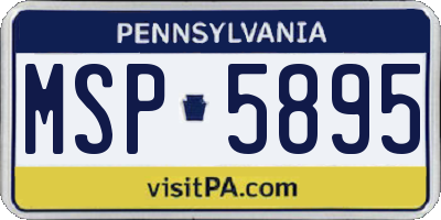 PA license plate MSP5895