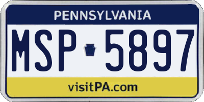 PA license plate MSP5897